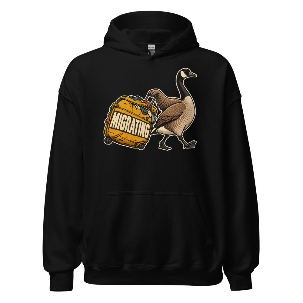 Migration Season Goose funny Thanksgiving hoodie in Black