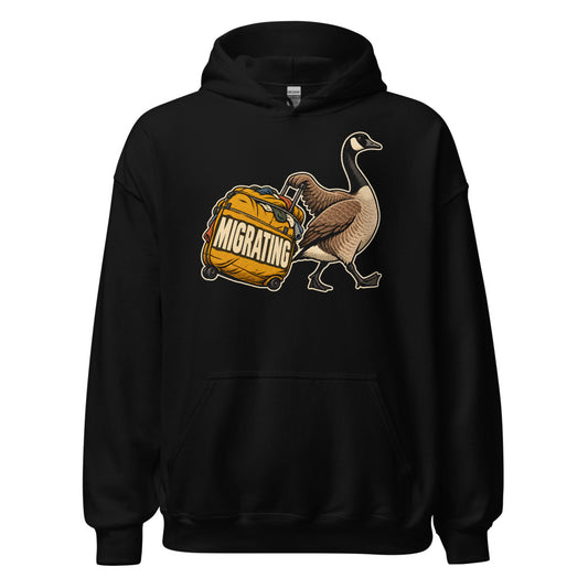 Migration Season Goose funny Thanksgiving hoodie in Black
