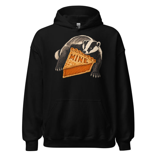 Pie Security Badger funny Thanksgiving hoodie in Black