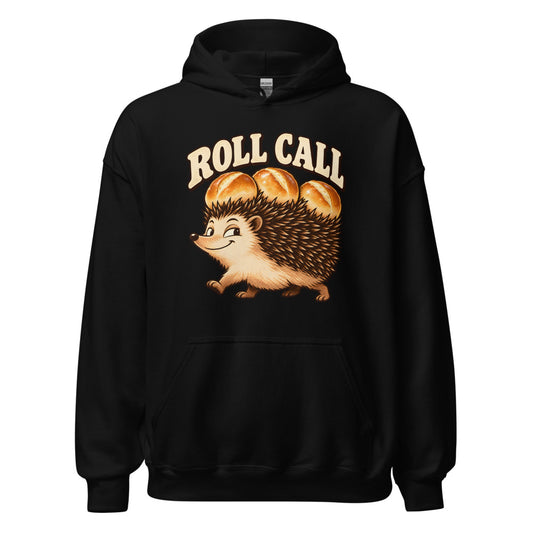 Roll Call Hedgehog funny Thanksgiving hoodie in Black