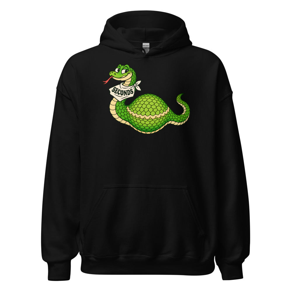 Seconds Snake funny Thanksgiving hoodie in Black
