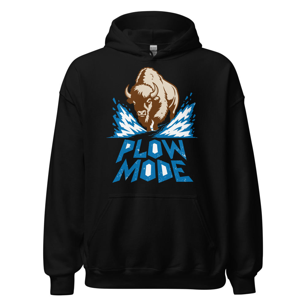 Snow Shovel Substitute Bison funny winter hoodie in Black