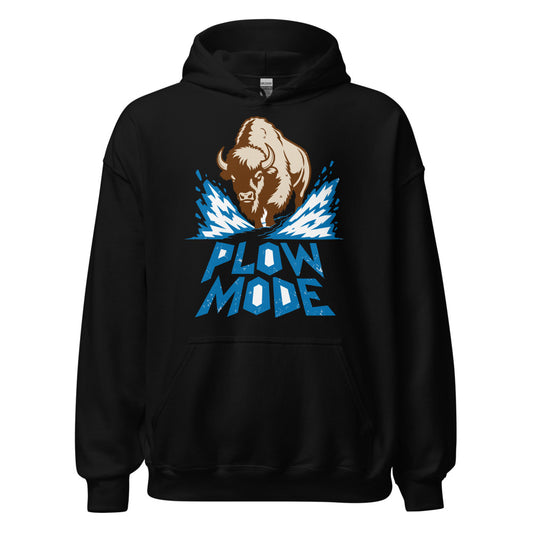 Snow Shovel Substitute Bison funny winter hoodie in Black