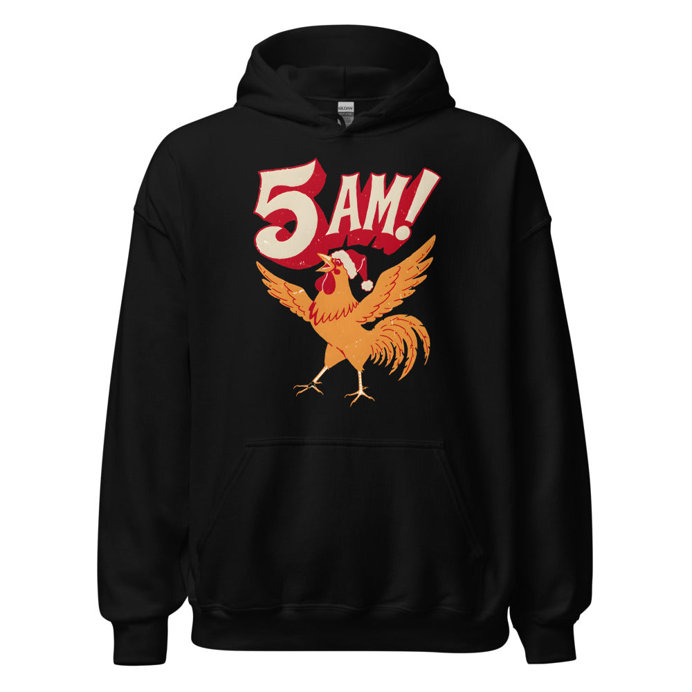 Christmas Alarm Rooster funny Christmas hoodie in Black