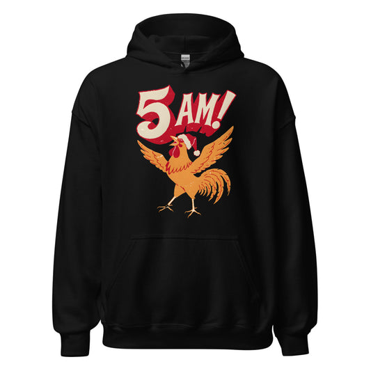 Christmas Alarm Rooster funny Christmas hoodie in Black