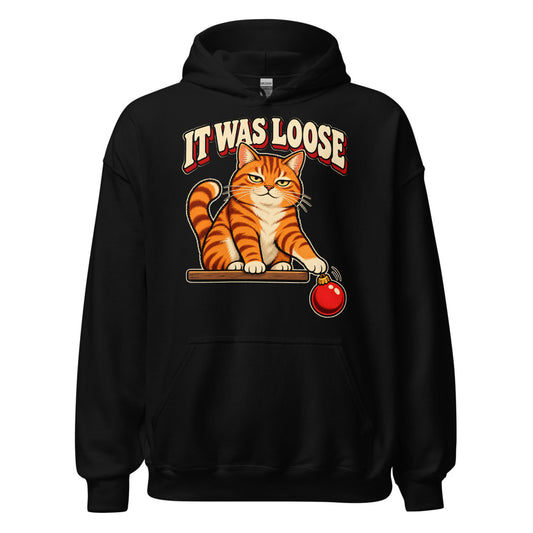 Ornament Security Cat funny Christmas hoodie in Black