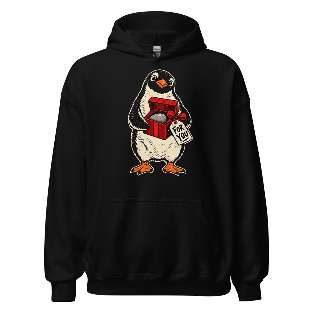 Perfect Pebble Penguin funny Christmas hoodie in Black