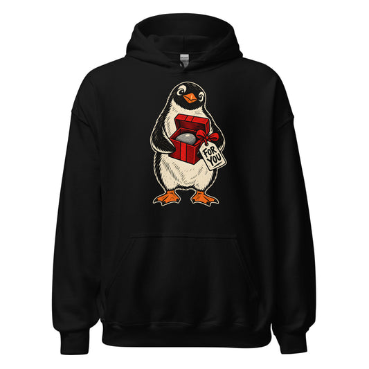 Perfect Pebble Penguin funny Christmas hoodie in Black