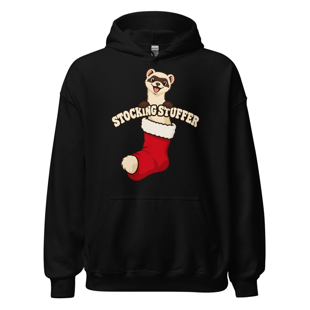 Stocking Stuffer Ferret funny Christmas hoodie in Black