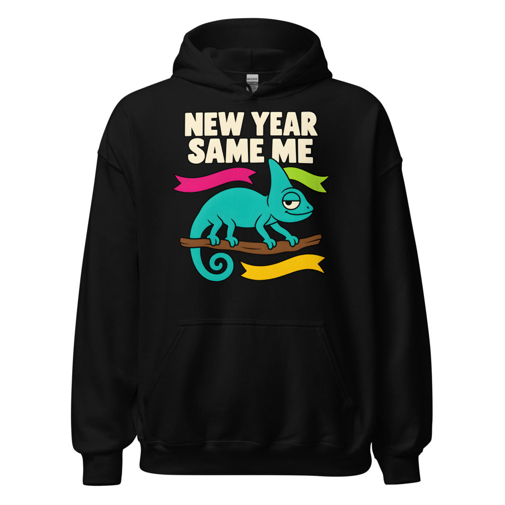 New Year Same Me Chameleon funny New Year's hoodie in Black