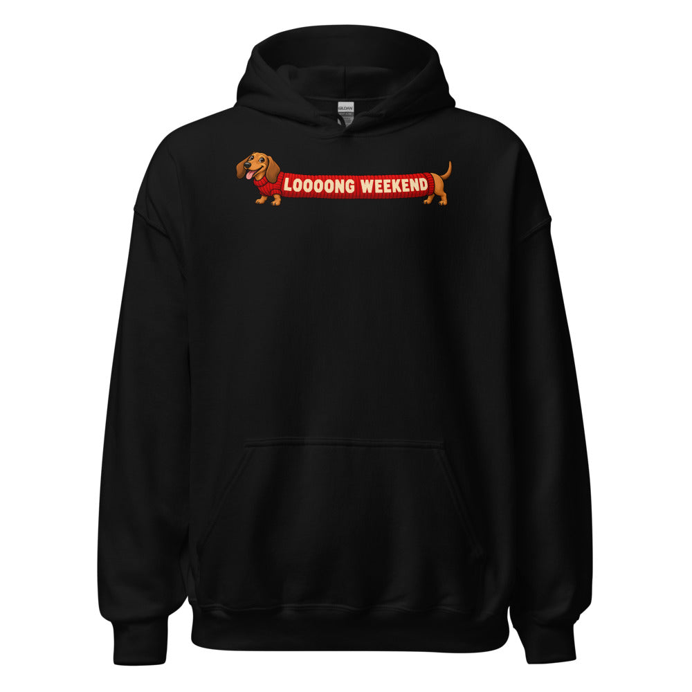 Long Weekend Dachshund funny New Year's hoodie in Black