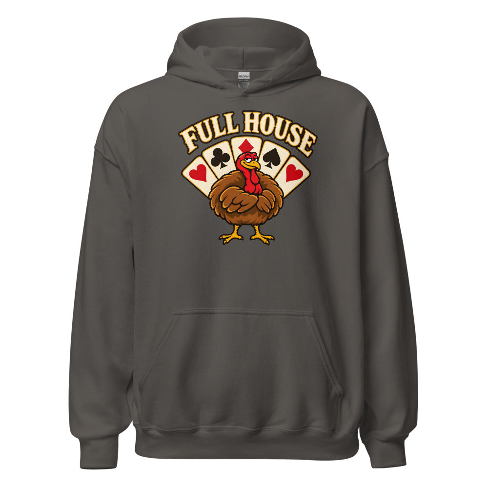 Full House Turkey funny Thanksgiving hoodie in Asphalt