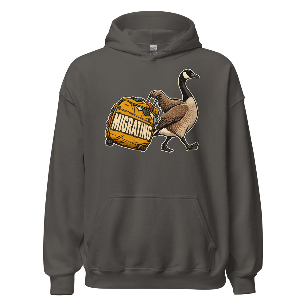 Migration Season Goose funny Thanksgiving hoodie in Asphalt