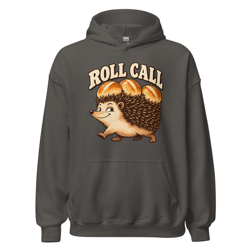 Roll Call Hedgehog funny Thanksgiving hoodie in Asphalt