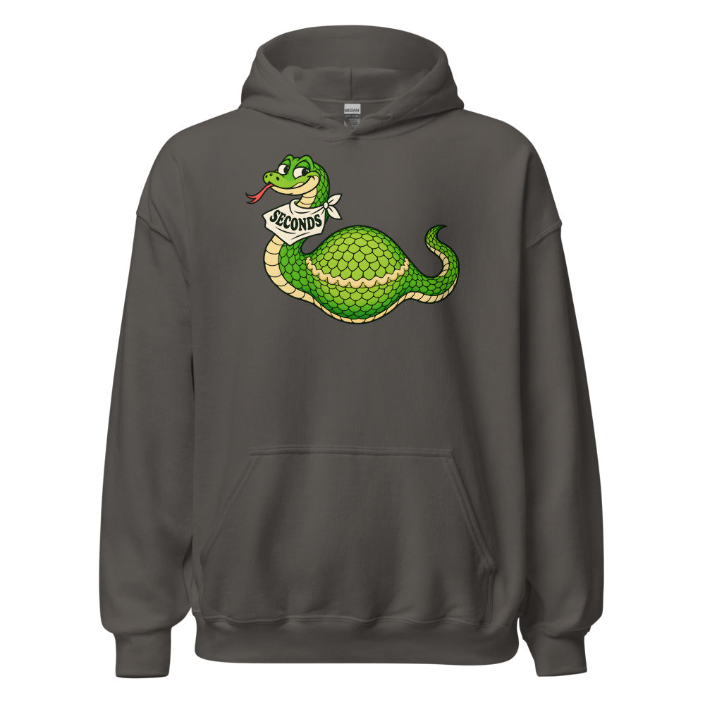 Seconds Snake funny Thanksgiving hoodie in Asphalt