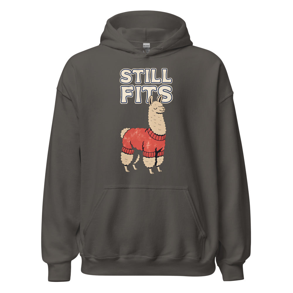 Still Fits Alpaca funny fall hoodie in Asphalt