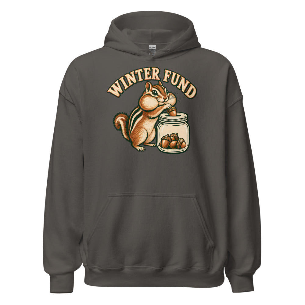 Acorn Budget Chipmunk funny fall hoodie in Asphalt