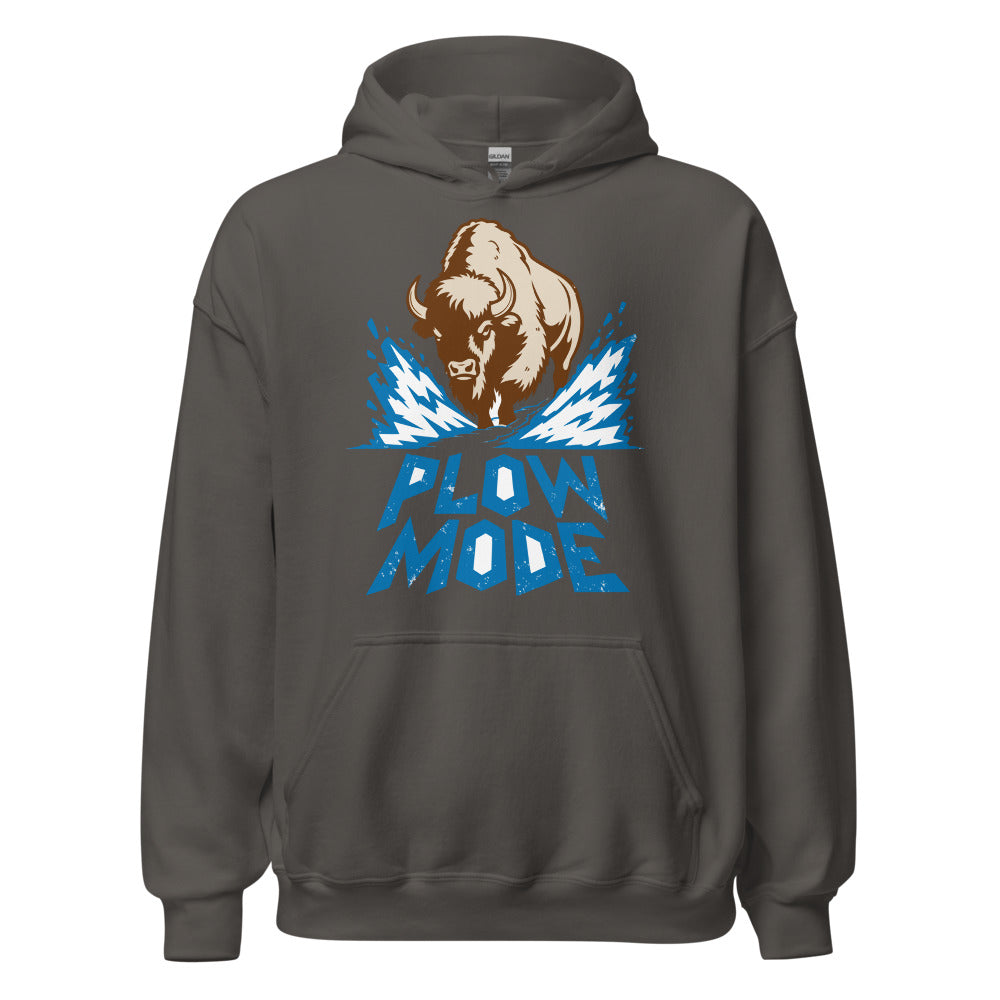 Snow Shovel Substitute Bison funny winter hoodie in Asphalt