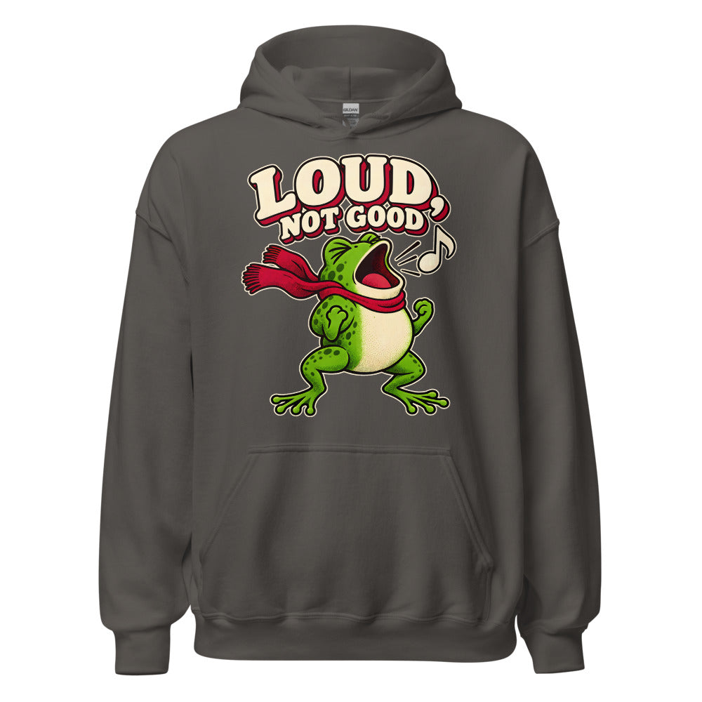 Carol Soloist Frog funny Christmas hoodie in Asphalt