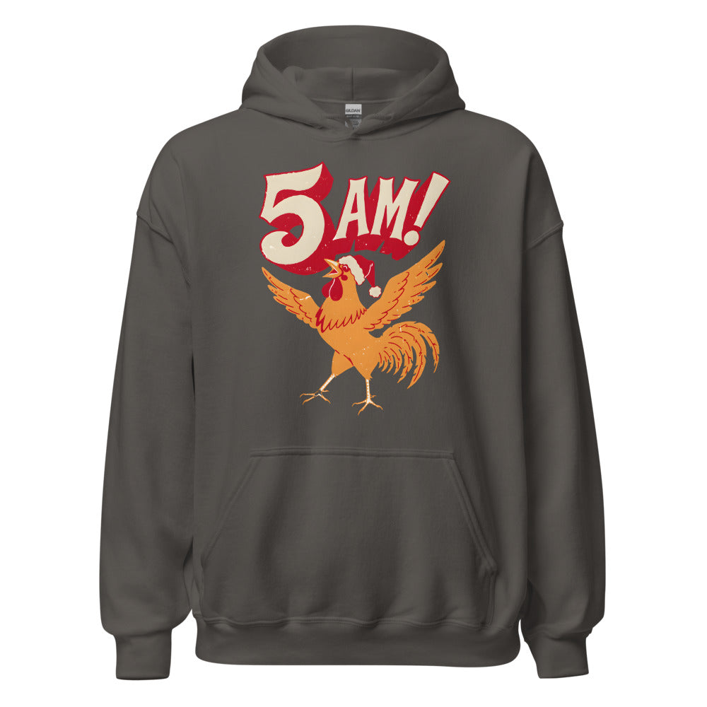 Christmas Alarm Rooster funny Christmas hoodie in Asphalt