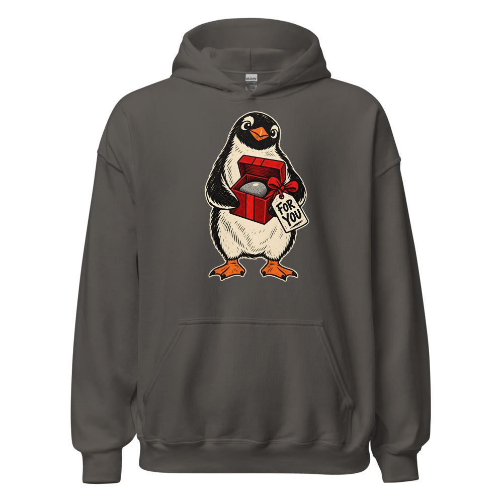 Perfect Pebble Penguin funny Christmas hoodie in Asphalt