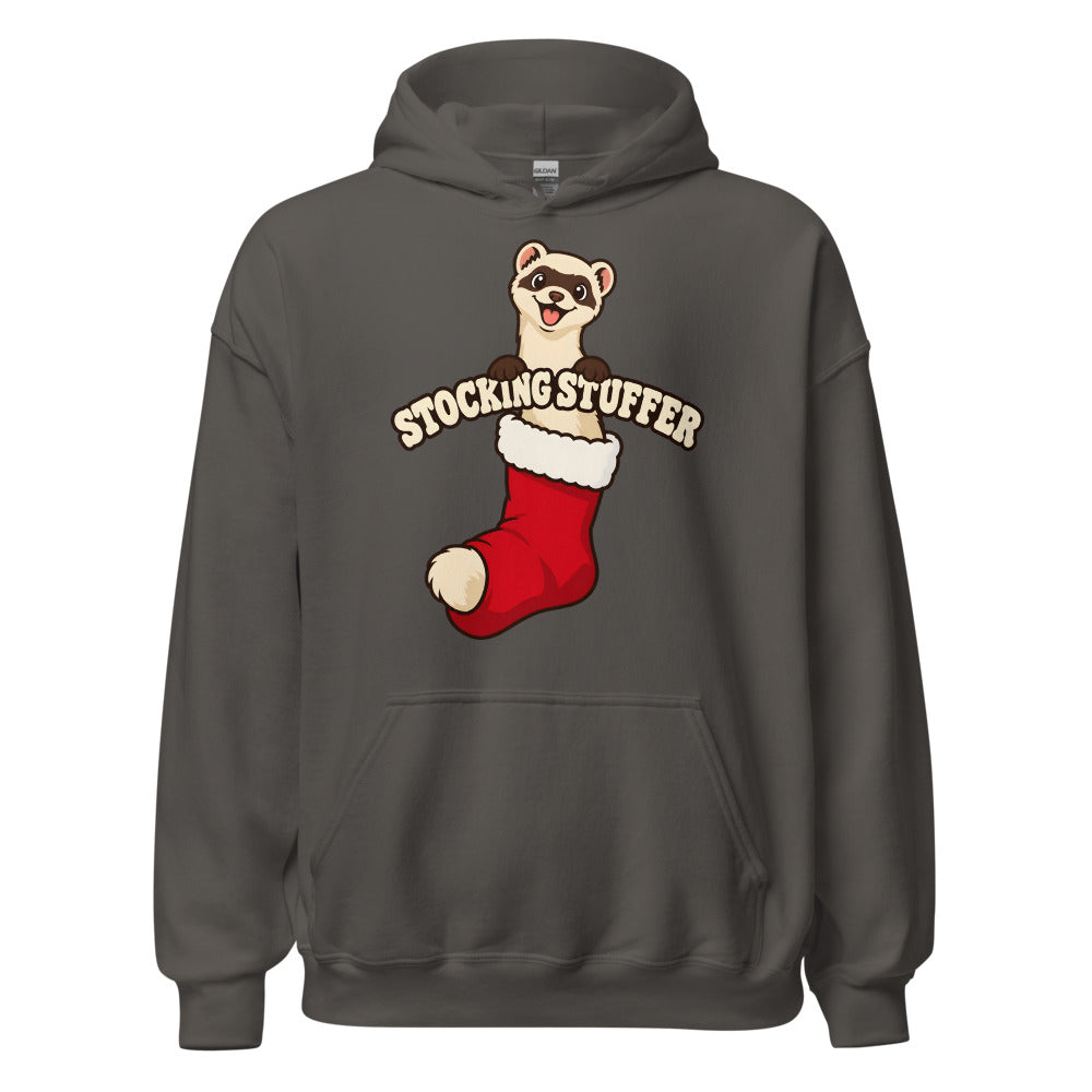 Stocking Stuffer Ferret funny Christmas hoodie in Asphalt