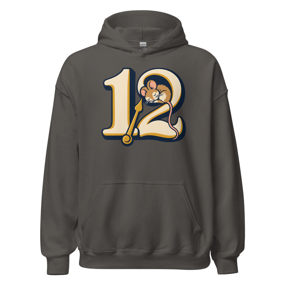 Midnight Countdown Nap Dormouse funny New Year's hoodie in Asphalt