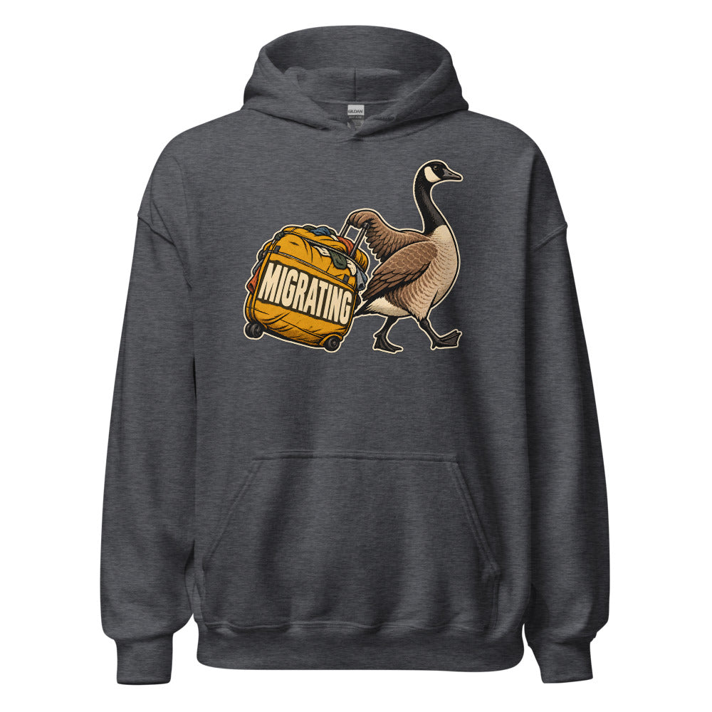 Migration Season Goose funny Thanksgiving hoodie in Dark Grey Heather