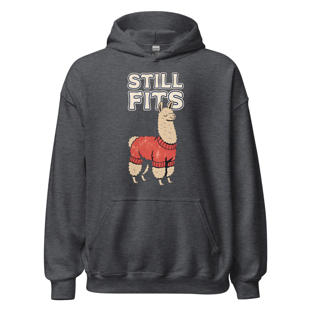 Still Fits Alpaca funny fall hoodie in Dark Grey Heather