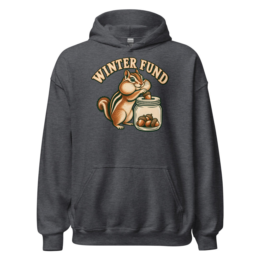 Acorn Budget Chipmunk funny fall hoodie in Dark Grey Heather