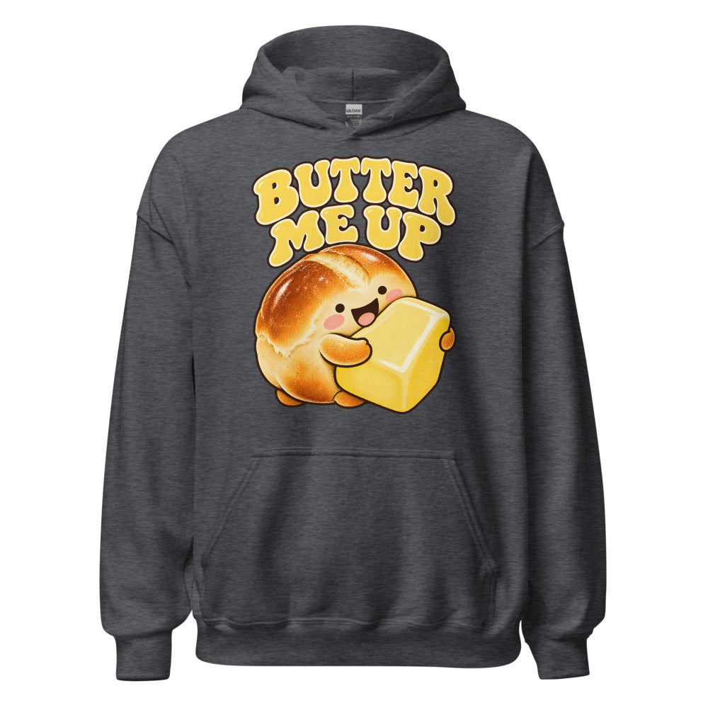 Butter Me Up Dinner Roll funny Christmas hoodie in Dark Grey Heather
