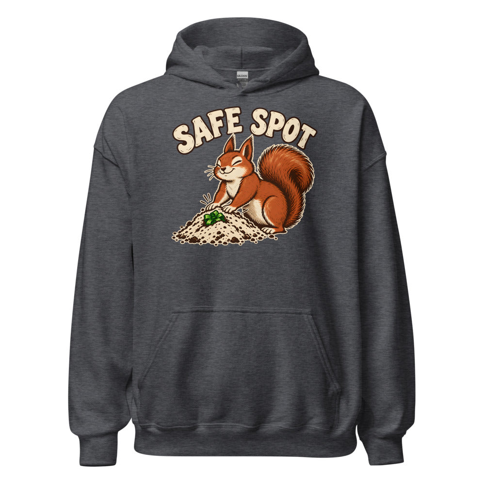 Gift Stash Squirrel funny Christmas hoodie in Dark Grey Heather