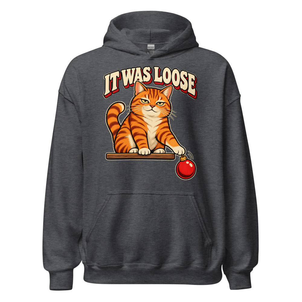 Ornament Security Cat funny Christmas hoodie in Dark Grey Heather