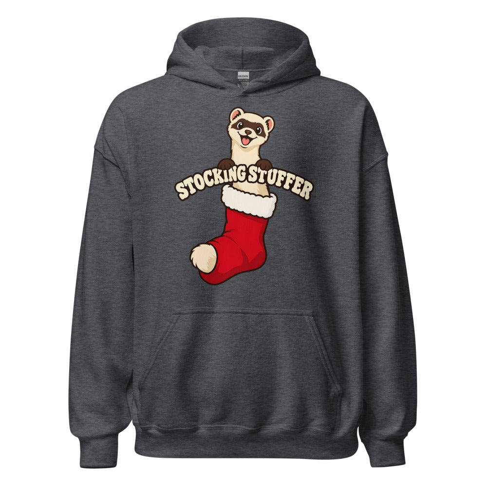 Stocking Stuffer Ferret funny Christmas hoodie in Dark Grey Heather