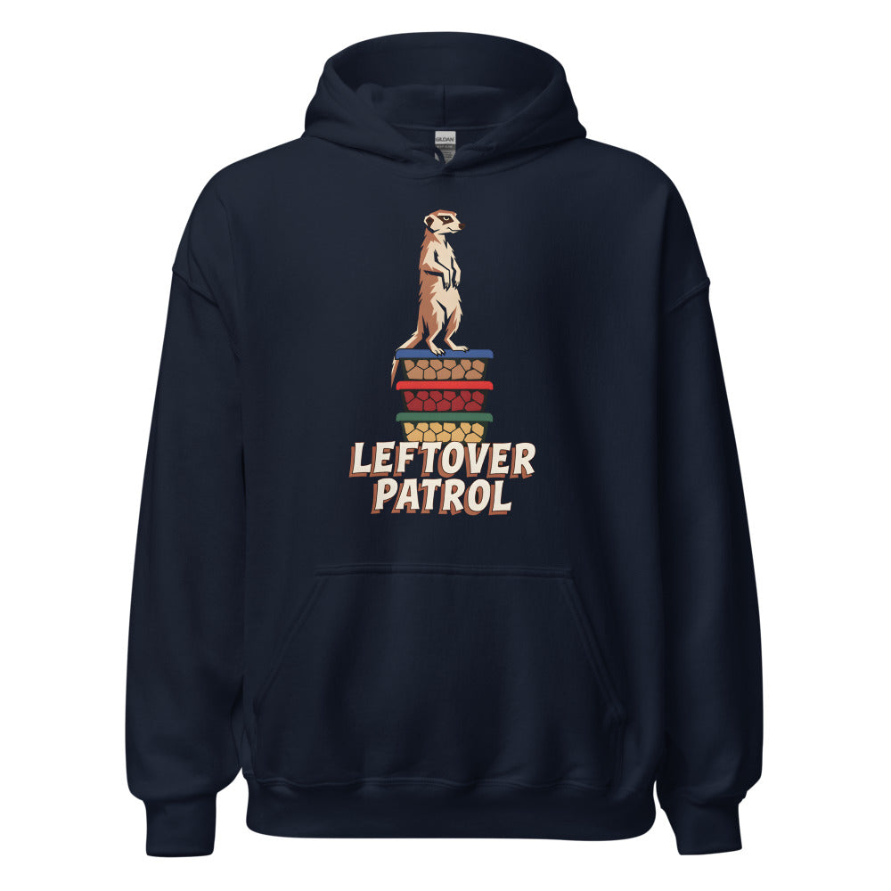 Leftover Patrol Meerkat funny Thanksgiving hoodie in Navy