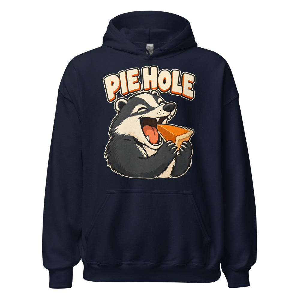 Pie Priority Badger funny Thanksgiving hoodie in Navy