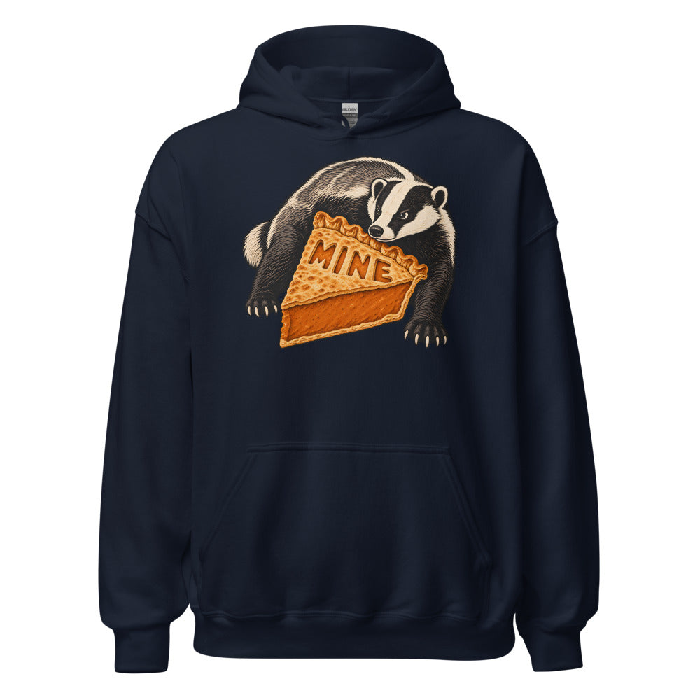 Pie Security Badger funny Thanksgiving hoodie in Navy