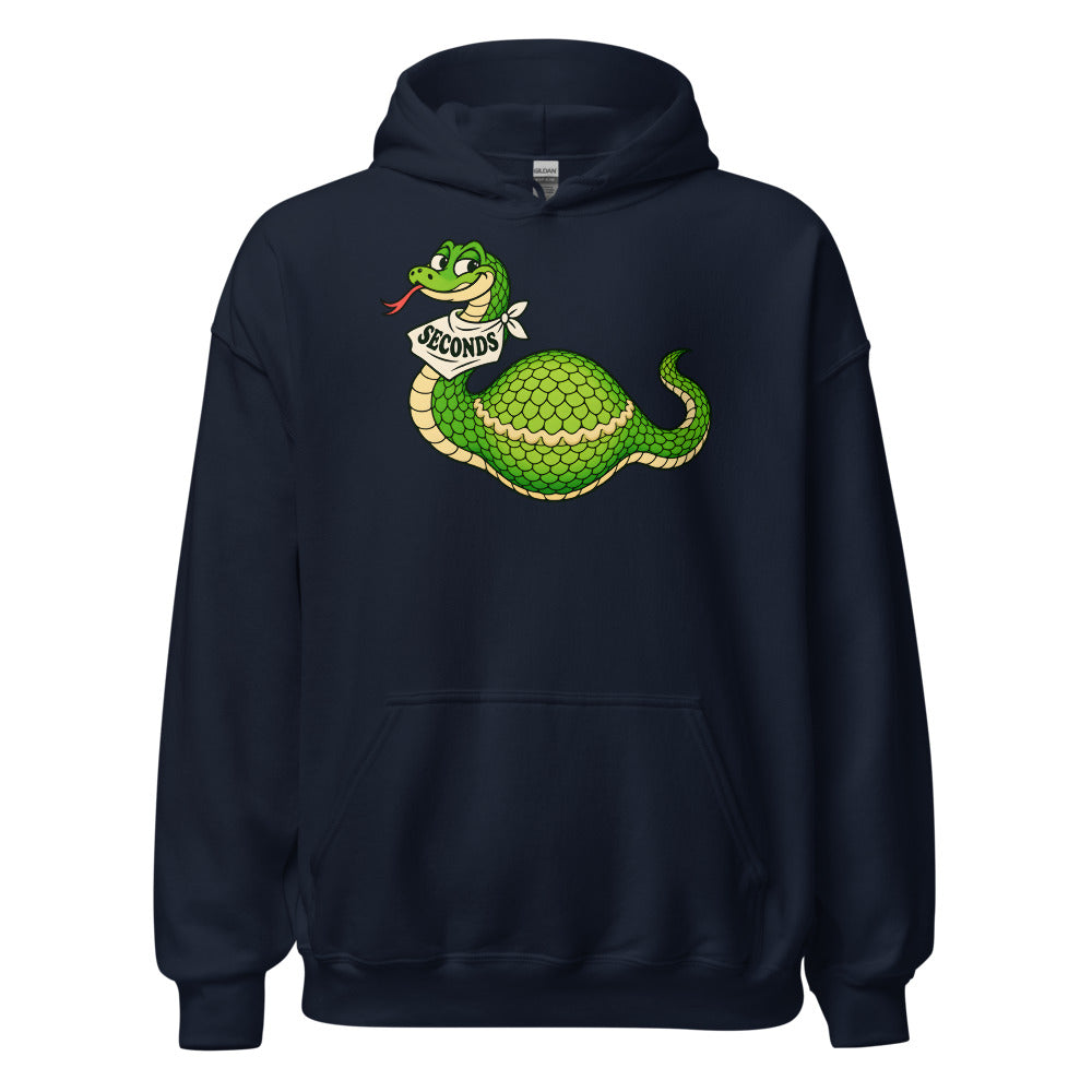 Seconds Snake funny Thanksgiving hoodie in Navy