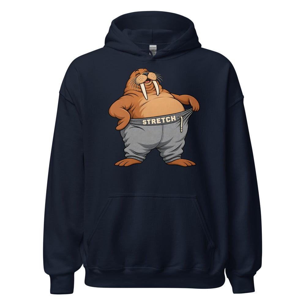 Stretch Pants Walrus funny Thanksgiving hoodie in Navy