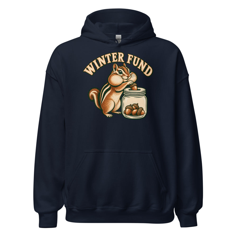 Acorn Budget Chipmunk funny fall hoodie in Navy