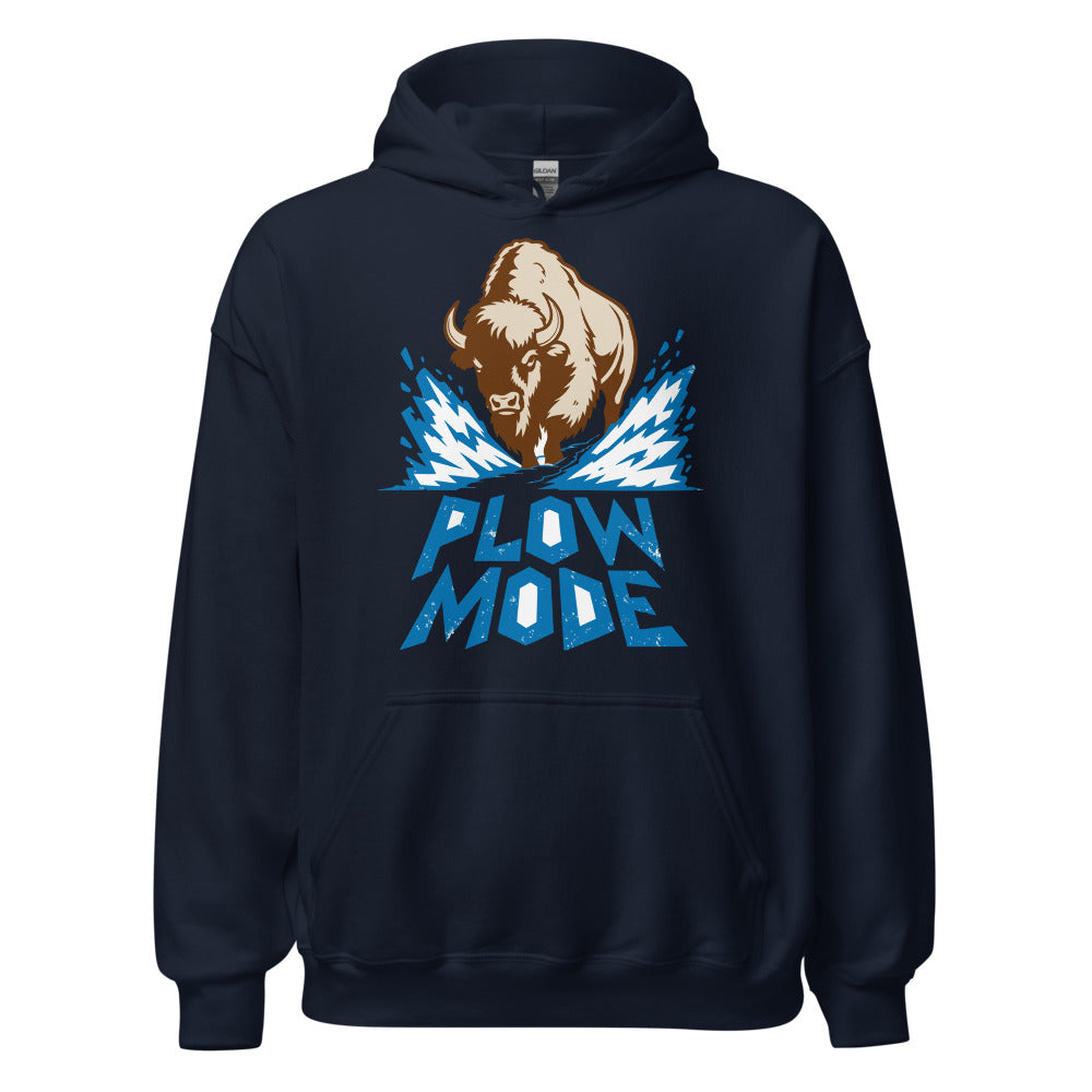 Snow Shovel Substitute Bison funny winter hoodie in Navy