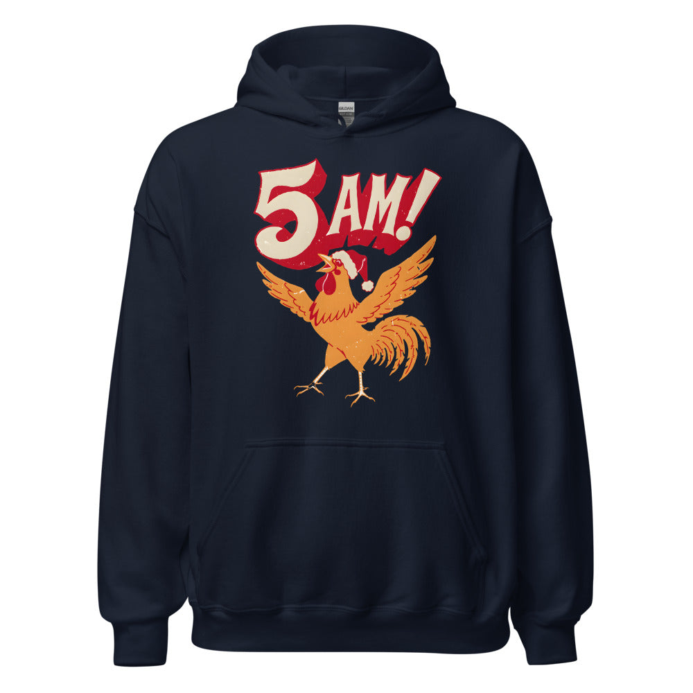 Christmas Alarm Rooster funny Christmas hoodie in Navy