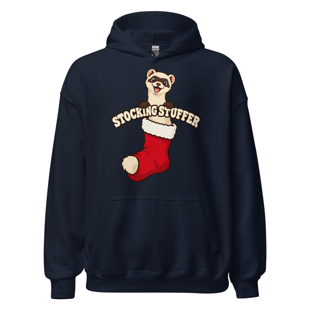 Stocking Stuffer Ferret funny Christmas hoodie in Navy