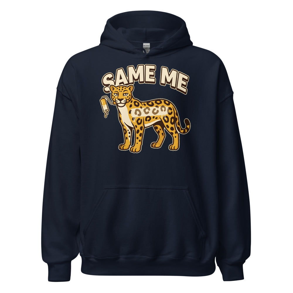 Same Spots Leopard funny New Year's hoodie in Navy