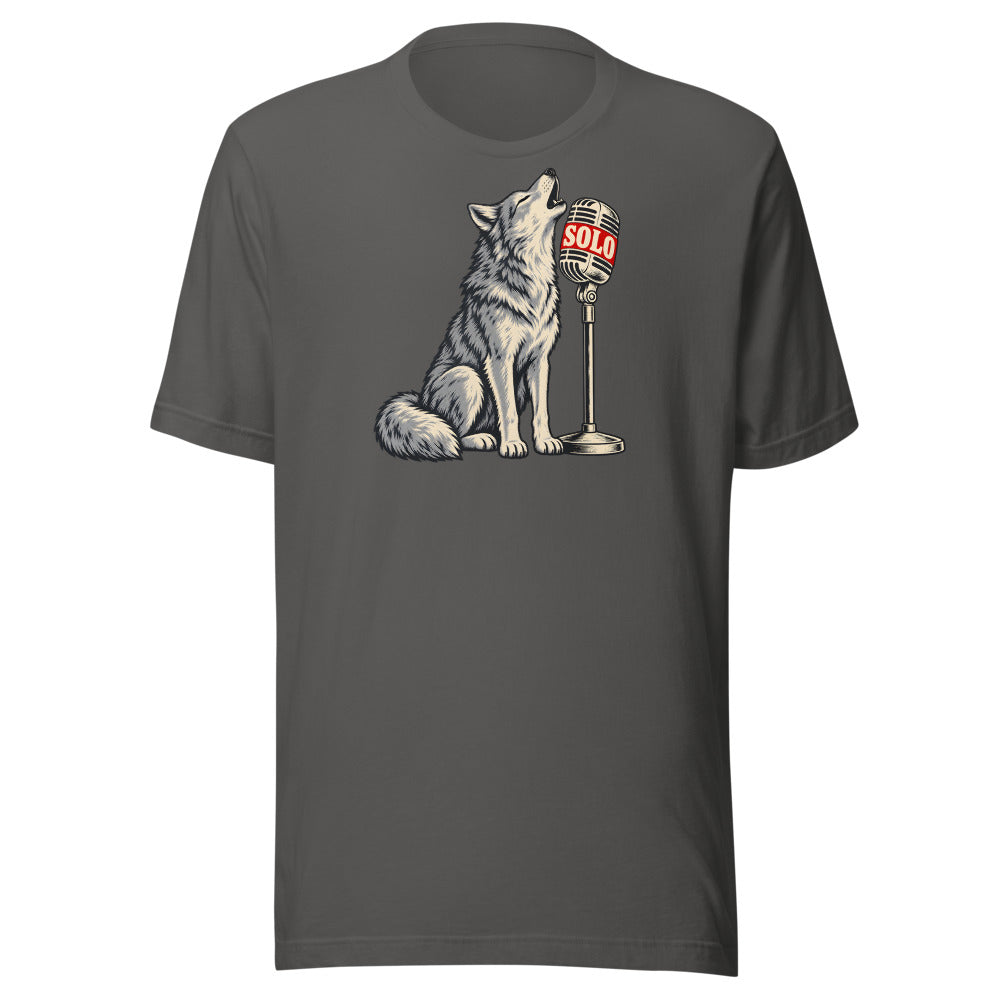 Karaoke Howl Wolf Shirt in Asphalt - front view