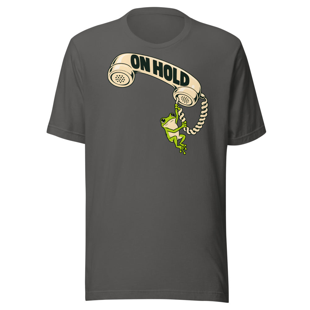On Hold Frog Shirt in Asphalt - front view