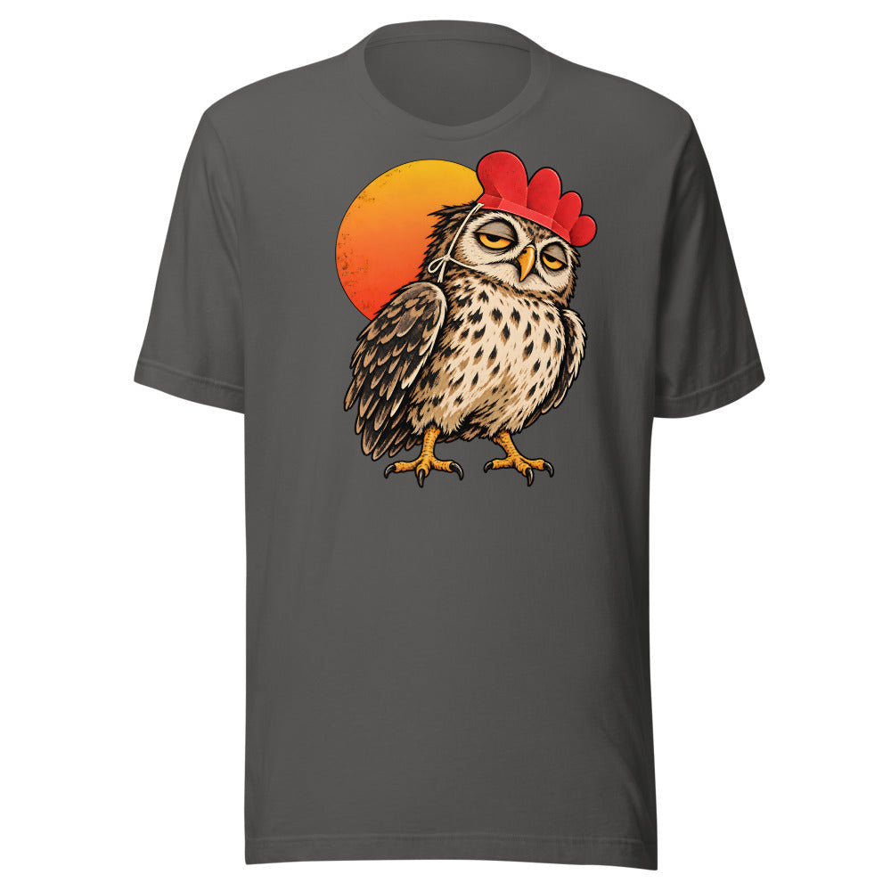 Early Bird Impostor Owl Shirt in Asphalt - front view