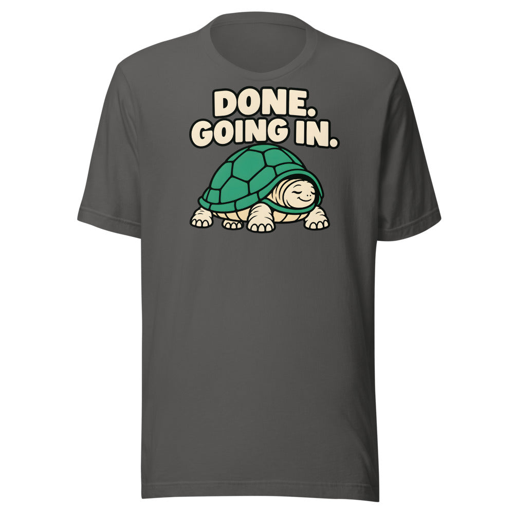 Quiet Win Tortoise funny introvert t-shirt in Asphalt