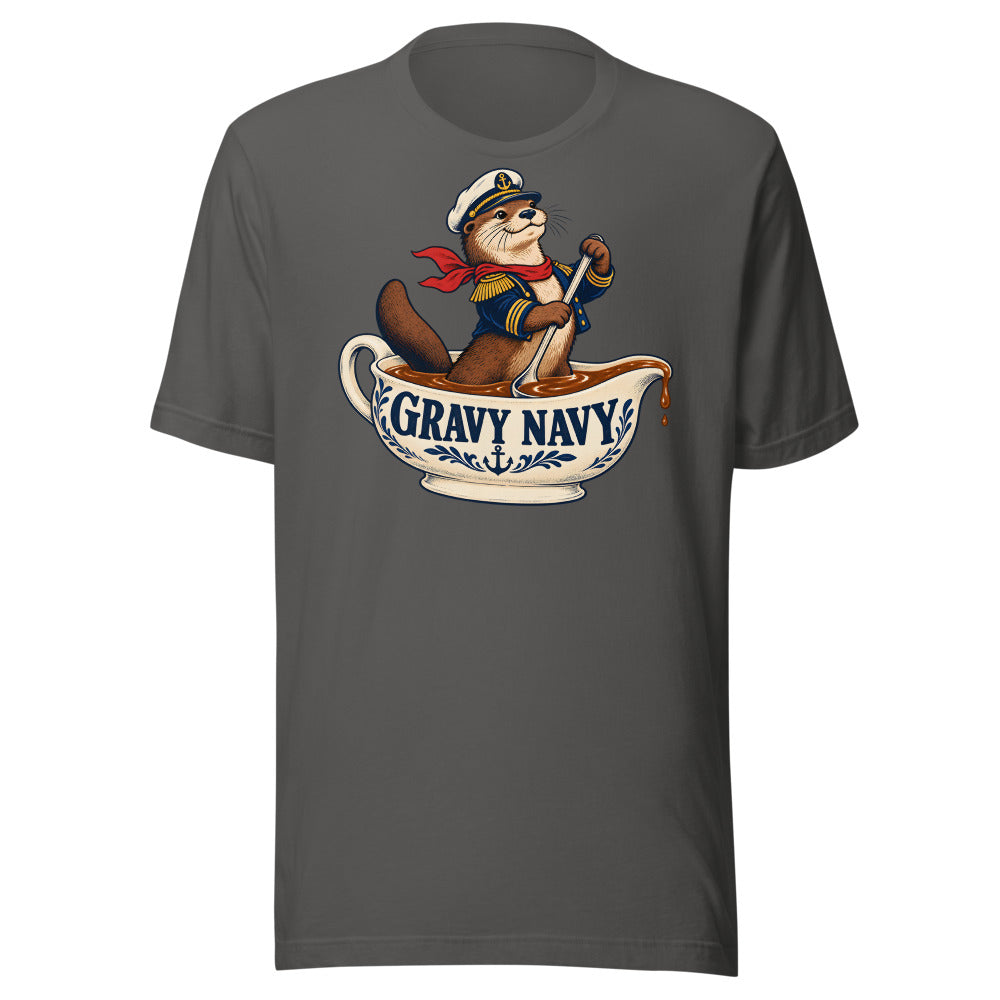 Gravy Navy Otter Shirt in Asphalt - front view