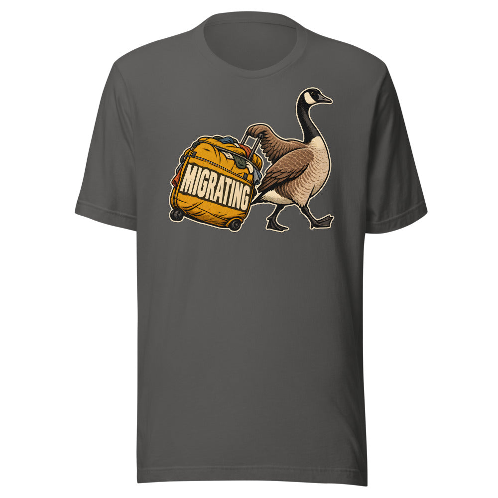 Migration Season Goose funny Thanksgiving t-shirt in Asphalt